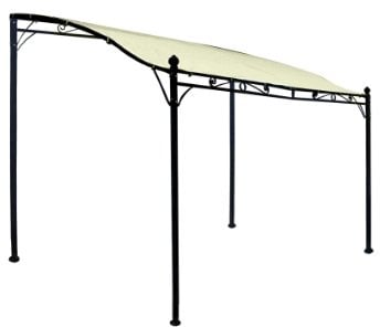 DEGAMO Anbaupavillon Mantova 300x250cm, Stahlgestell schwarz + Dach wasserdicht Ecru