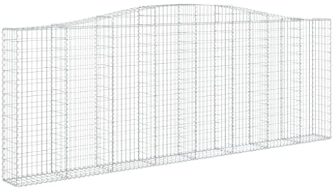 vidaXL Gabione mit Hochbogen Gabionen Steinkorb Steingabionen Mauersteinkorb Gabionenwand Drahtkorb Zaun Mauer 400x30x140/160cm Verzinktes Eisen