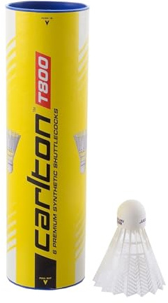 Carlton Badmintonball Tournament T800, Weiß – Blau, mittelschnell (77 Grains), für Junioren und Vereinsspieler (1x6er Dose)