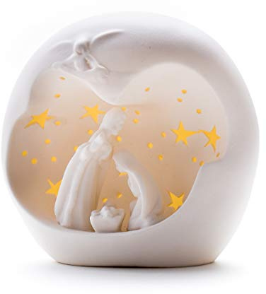 Porzellan Kugel Krippe mit LED - 20cm