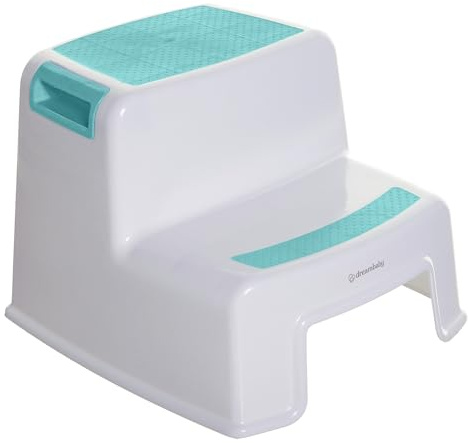 Dreambaby G685 Kinder-Tritthocker Tritt-Schemel Kinderschemel Anti-Rutsch, zweistufig, weiß/blau