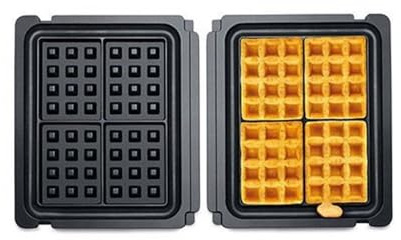 Sage The No-mess Waffle Plates, Waffelplatten, Schwarz | Schnell Lösbare Antihaftplatten, No-Mess-Design verhindert Überlaufen, Spülmaschinenfest, Für BBQ & Press Grill SGR700