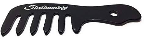 Strähnenboy Styler-Kamm Grobe Zahnung schwarz 6 breite Zähne 6,5 Zoll 16 cm handgemacht Strähnenkamm Lockenkamm Afrokamm (057 bl)