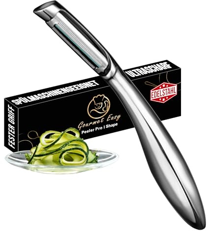 Premium Sparschäler aus Edelstahl für Obst & Gemüse l Schäler mit ultrascharfer Klinge geeignet als Kartoffelschäler & Spargelschäler mit ergonomischem und rutschfestem Griff