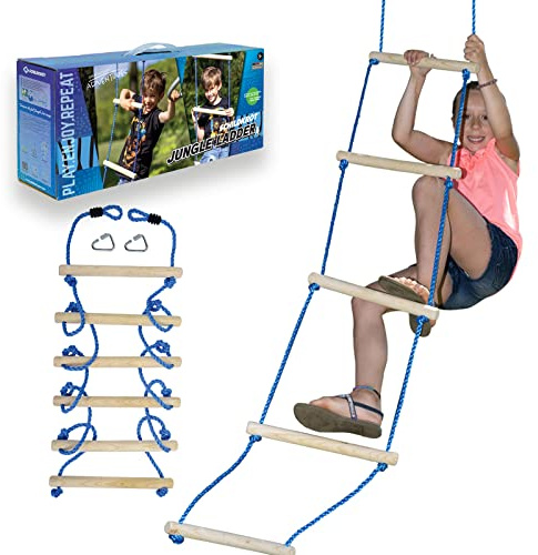 Schildkröt Jungle Ladder, Jungle Line Zubehör, 2,5 Meter Lange robuste Strickleiter, 6 hochwertige Holzsprossen, vielseitige Einsatzmöglichkeiten