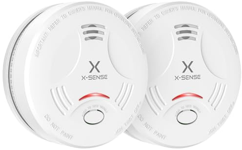 X-Sense Rauchmelder 10 Jahre Batterie, Feuermelder TÜV Rheinland Zertifiziert, Rauchwarnmelder mit Stummschaltung und Selbsttest Funktion, SD11, 2er Set