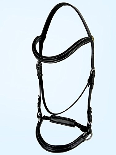 Crownclub Kaiser Otto gebisslose Trense Sidepull mit weißer Naht (Vollblut COB)