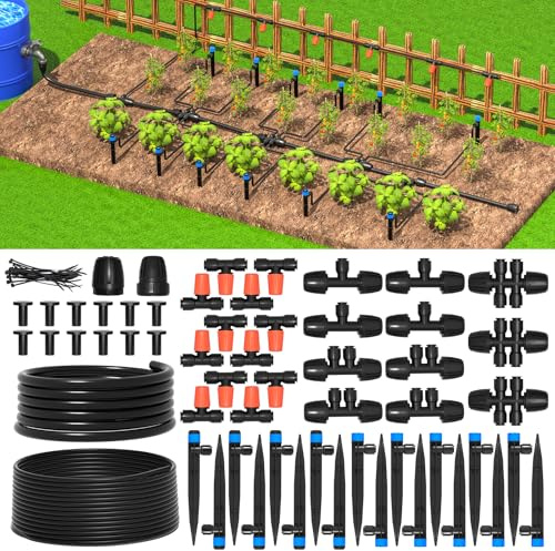 MIXC Bewässerungssystem Garten 60M+8M Automatische Bewässerung Kit Tropfbewässerung Set DIY Micro Drip System mit Bewässerungsschlauch