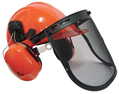 RocwooD Erwachsener Sicherheitshelm mit Kinnriemen Pro, Orange, Einheitsgröße, Schutz, Sicherheit, Kettensägen-/Motorsensen-Sicherheitshelm
