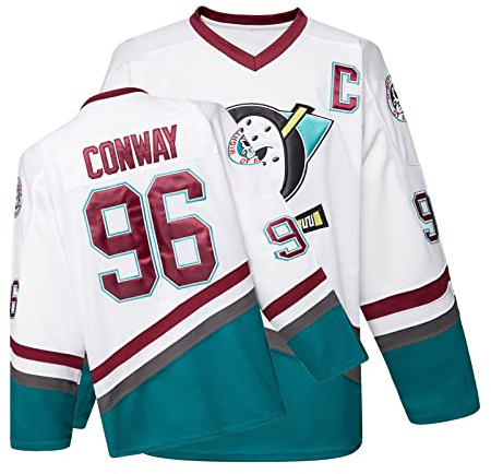 Mighty Ducks Jersey Movie Eishockey Trikot S-L Charlie Conway mit Jugendgröße 90er Jahre Hip-Hop Party Outfits für Kinder