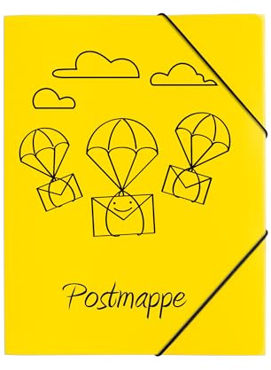 PAGNA 21603-15 Gummizugmappe A4 PP Postmappe 3 Einschlagklappen gelb