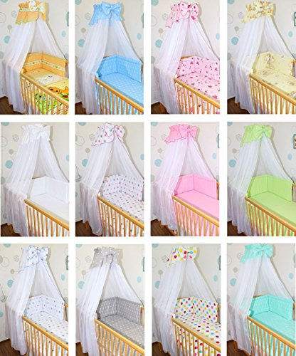 Primawela Himmel Vollstoff mit Himmelstange für Baby Kinder Bett Baumwolle Vollstoffhimmel D13