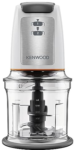 Kenwood Easy Chop CHP61.100WH Zerkleinerer, elektrischer Mini Universalzerkleinerer mit 2 Geschwindigkeitsstufen, 0,5 l Arbeitsbehälter, 500 Watt, Weiß