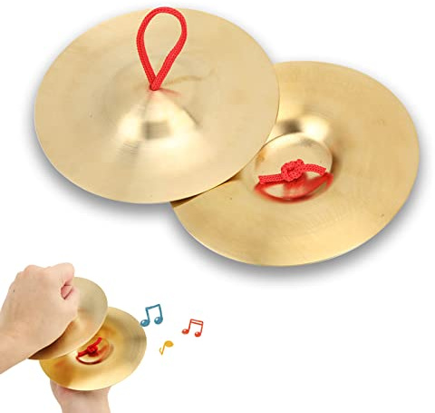 Crash Becken, 2 Stück 14.7cm / 5.79in Messing Handbecken Percussion Instrument Musikinstrument Cymbals für Tänzer Ball Party, Erwachsene Kinder Messing Trommeln und Schlaginstrumente Ausrüstung
