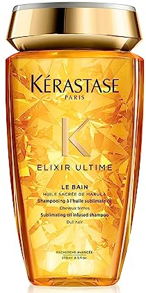 Kérastase Shampoo für trockenes Haar, Nährendes und pflegendes Haarbad für mehr Glanz und Geschmeidigkeit, Bain Elixir Ultime, 250 ml
