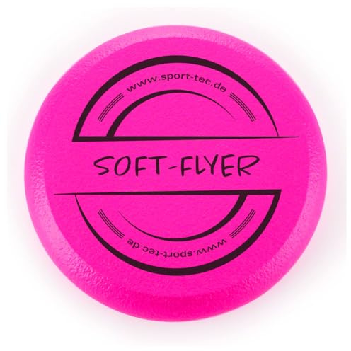 Sport-Tec Soft-Flyer Wurfscheibe, pink aus Schaumstoff mit Dragonskin-Beschichtung – Weiche Wurfscheibe für Kinder & Anfänger, formstabil, leicht, sicher, für Outdoor, 24 cm