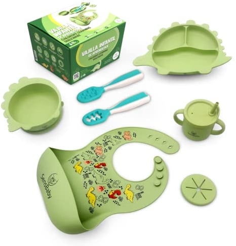 SENSBABY Blw Zubehör - Baby Geschirrset Mit Saugnapf, Teller Set, Lässig Geschirr
