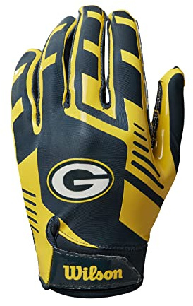 Wilson Handschuhe NFL Team SUPER Grip, Einheitsgröße für Jugendliche, Silikon/Stretch-Lycra