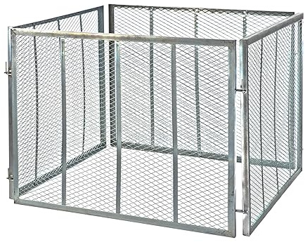 DEMA Garten Metallkomposter 107x107x81 cm – Vollverzinkter Komposter für Gartenabfälle, Robuste Bauweise, Ideal für Kompostierung