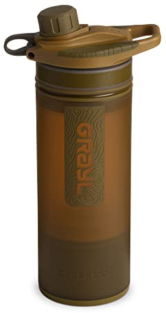 GRAYL GeoPress 710ml Outdoor Wasserfilter Trinkwasser I Eliminiert 99,99% aller Bakterien und Viren I Perfekt für Camping, Survival und Reisen (Coyote Brown)