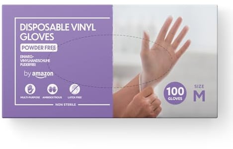 by Amazon - Einweg-Vinylhandschuhe, Größe M, 100er-Pack