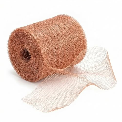 QWORK® kupferdraht gegen Schnecken, Kupfernetz Schneckenzaun, 12.5cm x 24 m, Reine Kupfernetzrolle für drinnen und draußen, Garten