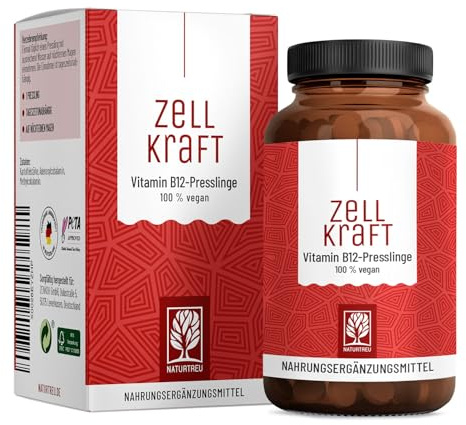 Vitamin B12 Vegan - 500 µg pro Tag - 270 Tabletten für 9 Monate - Beide aktive B12 Formen Adenosyl- & Methylcobalamin - Zellkraft B12 Komplex hochdosiert und laborgeprüft