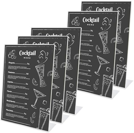 DODUOS 5 Stück TischaufstellerA4 Acryl Aufsteller für Restaurants, Fotos, Cafés, Werbeaktionen, Ausstellungen, Büros, Dokumente