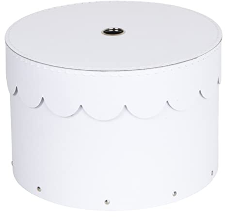 BIGSO WILMA 2er-Set runde Aufbewahrungsbox mit Deckel – Ordnungsbox mit Deckel für Kleidung, Spielzeug usw. – Dekorative runde Box aus Faserplatte und Papier – weiß
