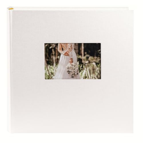 goldbuch 31485 Hochzeitsalbum mit Fensterausschnitt, Romeo, Fotoalbum zur Hochzeit, 30 x 31 cm, Album, 100 weiße Seiten mit Pergamin-Trennblättern, Einband aus veredeltem Papier in Satinoptik, Weiß