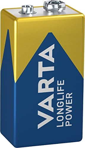VARTA Batterien 9V Blockbatterie, 1 Stück, Longlife Power, Alkaline, für Rauchmelder, Brand- & Feuermelder, Mikrofon