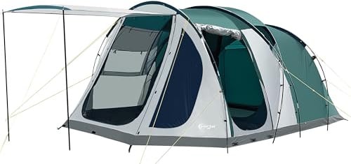 PORTAL Zelt 5 Perosonen Luxus Camping Zelt Wasserdicht 3000mm mit 2m Stehhöhe Vorzelt Bodenwanne Fenster 4-5 Mann 4Plus Tunnelzelt Familienzelt Festivalzelt für Camping Reise Trekking Garten