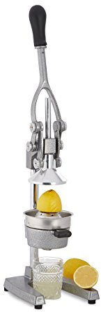 Relaxdays Saftpresse manuell, XL Orangenpresse, professionelle Fruchtpresse, Premium Zitruspresse, Gastronomie-Qualität, Silber, 21.5 x 18 x 40 cm