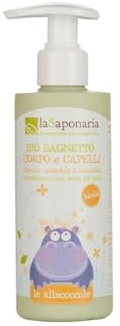 LA SAPONARIA - Bio-Schaumbad für Kleinkinder - reinigt sanft Haut und Haar - juckt nicht in den Augen - beruhigt die Haut - Vegan - 200 ml