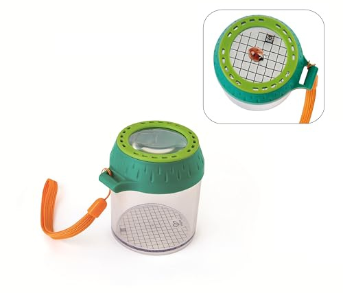Hape Nature Fun Entdecker Käferglas mit Lupe - aus pflanzlichem Kunststoff, Outdoor Naturforscher Set zum Beobachten von Käfern und kleinen Tieren, Kinder Insekten-Beobachtungsglas ab 4 Jahren