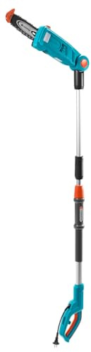 Gardena Teleskop-Hochentaster TCS Li-720/20: Elektrische Astsäge mit 720 W und 20 cm Schwertlänge, abwinkelbarer Kopf, Schneideanschlag, bis 4.40 m Reichweite, inkl. Tragegurt (8868-20)