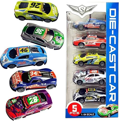 WEITAPYT Spielzeugautos Metall, 5 Stück Mini Autos Set Rennauto Aufziehautos mit Rückzug Rückziehauto Cars Toy Racers Fahrzeuge Spielpreise Geschenke für Kinder Jungen Mädchen ab 1 2 3 4 Jahre