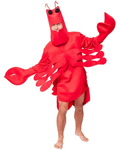 EraSpooky Herren Hummer-Kostüm für Erwachsene Karneval Halloween Fasching Overall Hut und Klauen