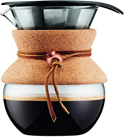 Bodum 11592-109 Pour Over Kaffeebereiter mit Permanentfilter 0,5 L, Mehrlagig, transparent, 13,8 x 11,5 x 15,4 cm, 6 Einheiten