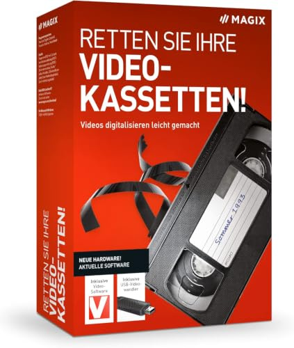 Videokassetten digitalisieren – MAGIX Retten Sie Ihre Videokassetten für PC, Videoschnittprogramm, Software für Windows 10/11 PC, USB-Videowandler, Farbkorrektur, Optimierungswerkzeuge, Titelanimation