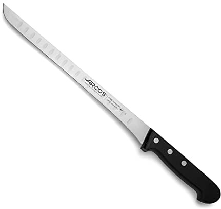 Arcos Serie Universal - Schneidmesser Schinkenmesser - Klinge Nitrum Edelstahl 280 mm mit Alveolen - HandGriff Polyoxymethylen (POM) Farbe Schwarz, 50.8 x 7.6 x 3.8 cm