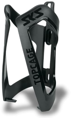 SKS GERMANY TOPCAGE Black Flaschenhalter für Fahrräder (Fahrradzubehör aus hochfestem & leichtem Kunststoff, Verstellbarer Anschlag, Variable Fanghaken für sichere Arretierung), schwarz