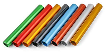 Vinex 8 Staffelstäbe aus eloxiertem Aluminium - Set mit 8 Farben