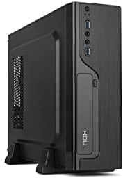 NOX LITE070 - NXLITE070 Mini-Tower mit Netzteil 500 W, USB 3.0, Lüfter 80 mm, Micro ATX, ITX, Frontpanel mit gebürsteter Optik, Schwarz