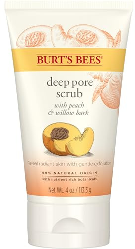 Burt's Bees Peeling für tiefe Porenreinigung mit Pfirsich und Weidenrinde, 110 g