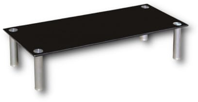 Euro Tische TV-Board TV-Rack Glas in 3 verschiedenen Größen & Farben - perfekt geeignet als Fernsehtisch oder Bildschirmständer, Schwarz-Glas - 80cm