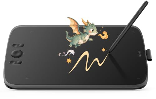 ugee M808 Grafiktablett 10×6,25 Zoll, 8 Shortcut-Tasten, PH23 Stift | Zeichentablett mit papierartiger Oberfläche, 8192 Druckstufen und 60° Neigung für präzises Zeichnen