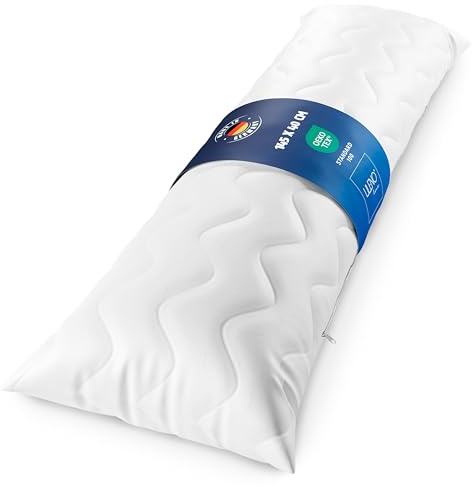 LILENO HOME Seitenschläferkissen 40 x 145 (1er Set) – 95 °C waschbar, Oeko-Tex & Made in DE – Kissen Seitenschläfer 40x145 anpassbar für himmlischen Schlaf – weicher & geruchsfreier Bezug