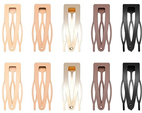 Etercycle 10 Stück Metall Haarspangen, 5cm Barrette Haarspange für Damen Mädchen, Doppel Griff Haar Clips Haarhalter Basteln DIY Zubehör Snap Haarspangen (Mehrfarbig)