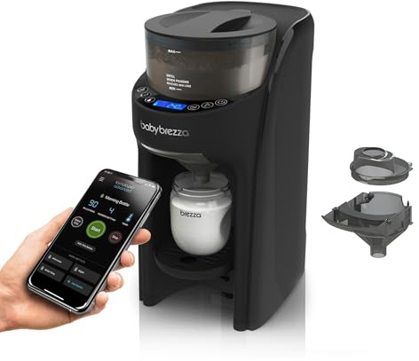 Baby Brezza Formula Pro Advanced WiFi – Automatischer Flaschenzubereiter mit App-Steuerung, inkl. extra Milchpulvertrichter, mischt Milchpulver & Wasser, Fernstart per Smartphone, 3 Temperaturstufen